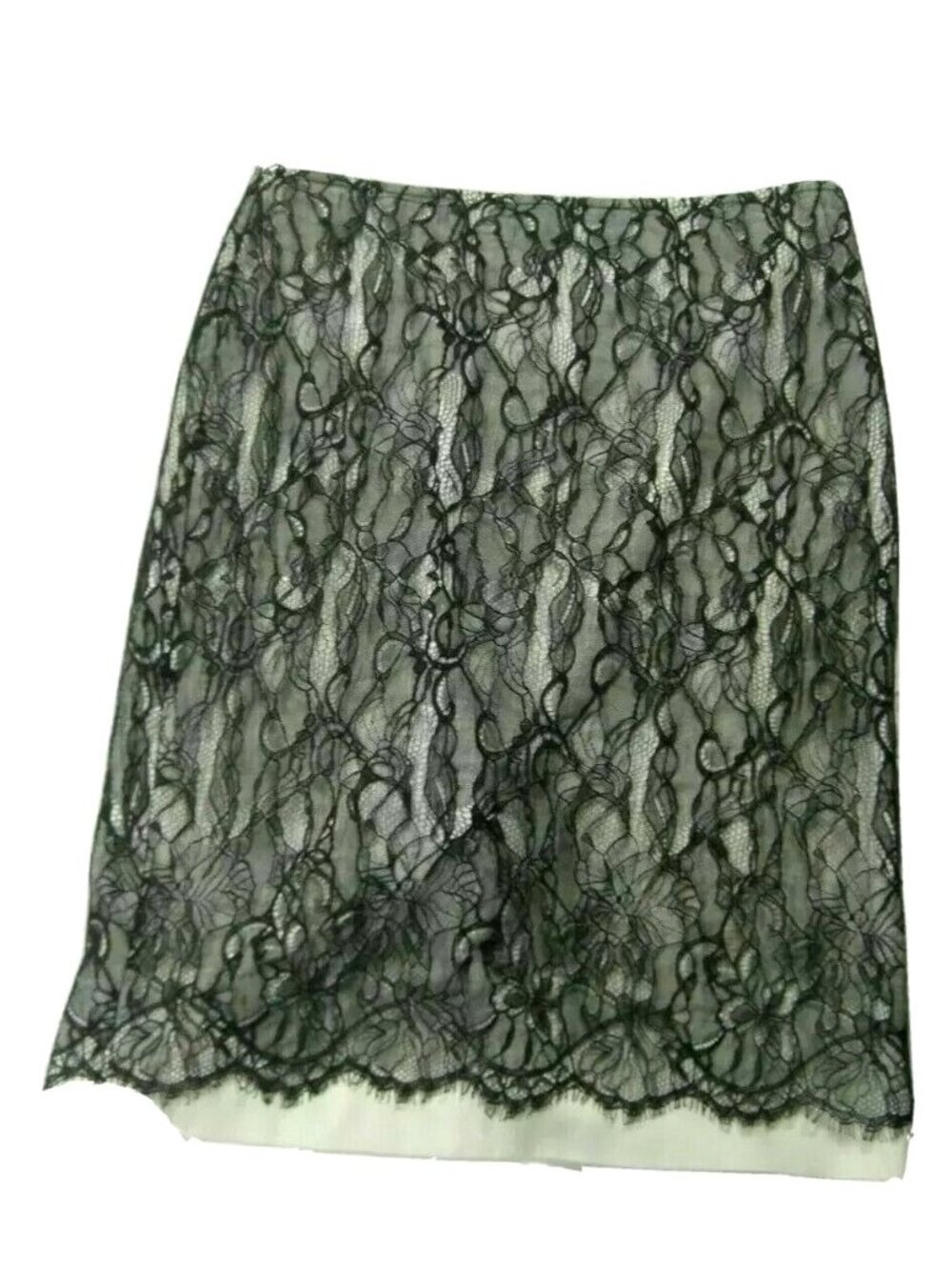 Ann Taylor Black Skirt 8 Lace Overlay Formal Party Classic Elegance Timeless